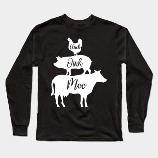 Cow Pig Chicken Farmer Long Sleeve T-Shirt